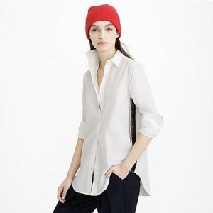 J CREW White Button up Sequin Side shirt sz 2 BNWO